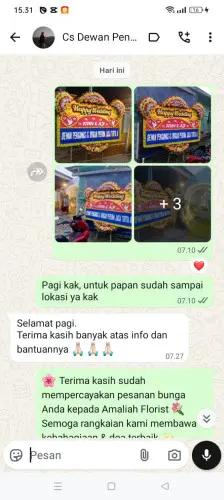 Testimonial Papan Bunga Pernikahan cisungsang