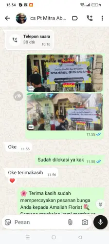 Testimonial Papan Bunga cisungsang
