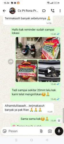 Testimonial Papan Bunga cisungsang
